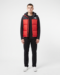 Chaleco acolchado con capucha The North Face — Rojo y negro
