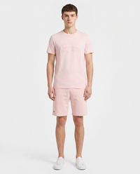 Conjunto de algodón Lacoste camiseta y pantalón corto — Rosa