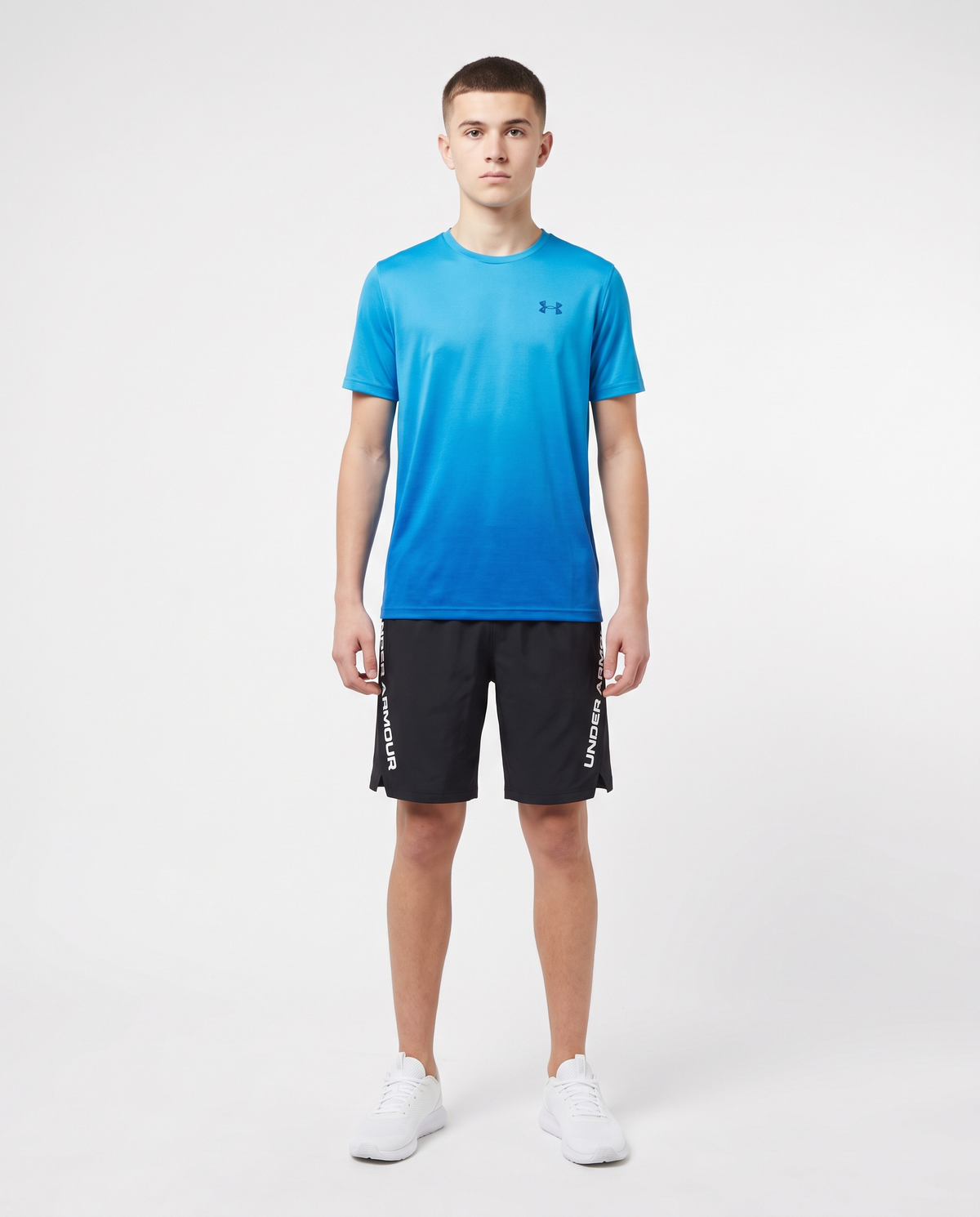 Conjunto Under Armour camiseta y pantalón corto — Azul y negro