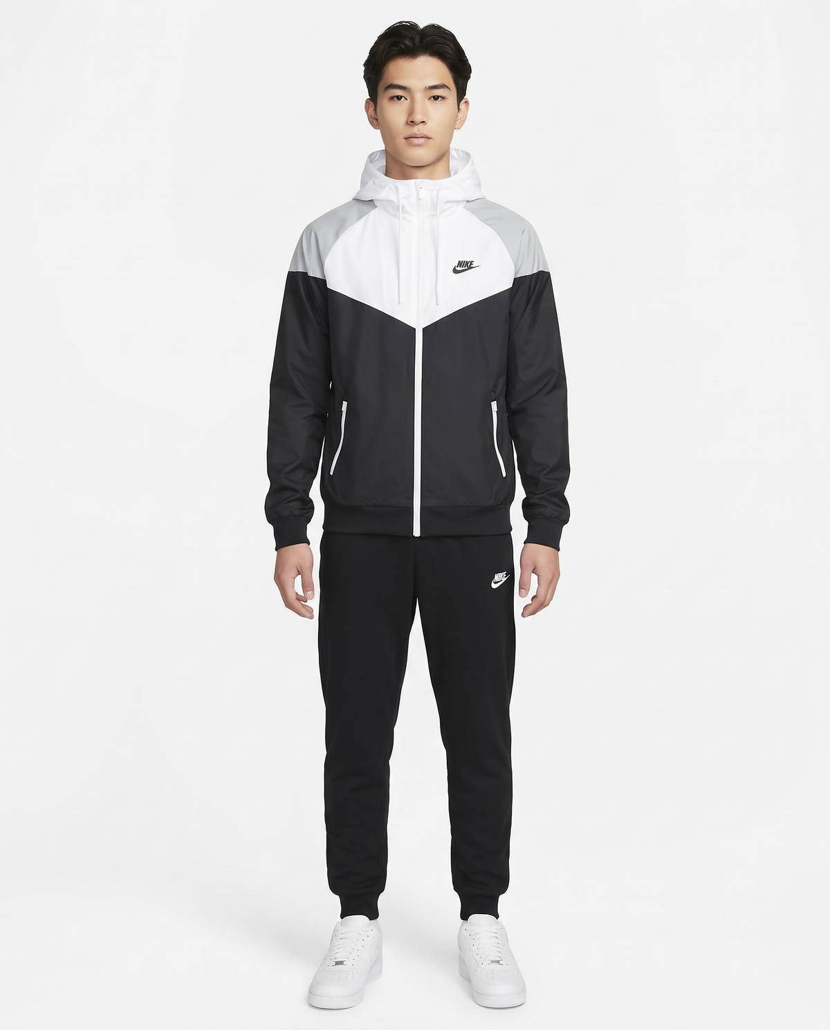 Chándal Nike Windrunner — Negro y blanco
