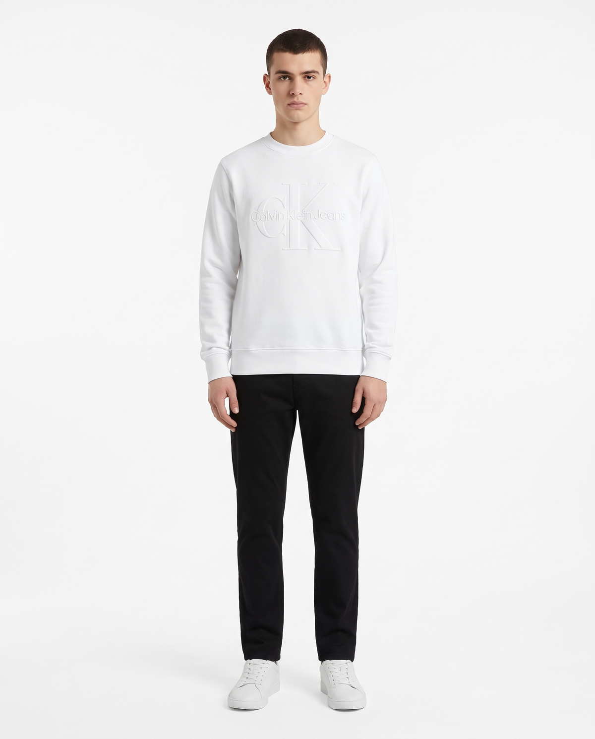 Sudadera Casablanca con logo en relieve — Blanco