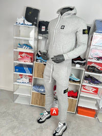 Chándal con cremallera Stone Island — Gris jaspeado