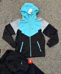 Chándal cortavientos Nike — Turquesa, gris y negro