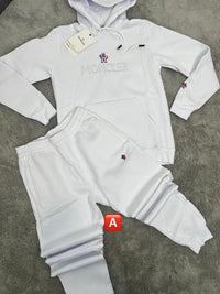 Chándal de algodón con capucha Moncler — Blanco