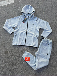 Chándal polar con cremallera Under Armour — Gris jaspeado