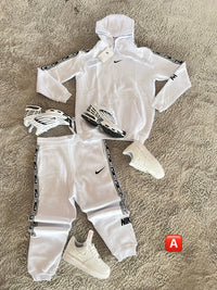 Chándal de algodón con capucha Nike — Blanco y negro