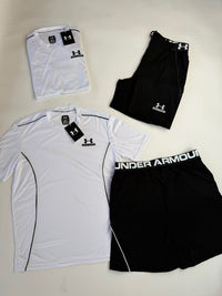 Conjunto Under Armour camiseta y pantalón corto — Blanco y negro (modelo 3)