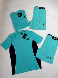 Conjunto Under Armour camiseta y pantalón corto — Turquesa