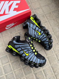 Zapatillas Nike Shox TL — Azul acero y amarillo flúor