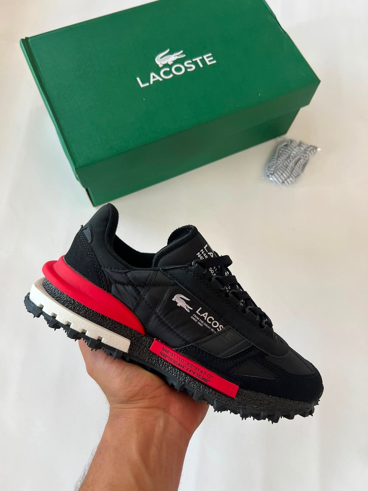 Zapatillas Lacoste Elite Active — Negro y rojo
