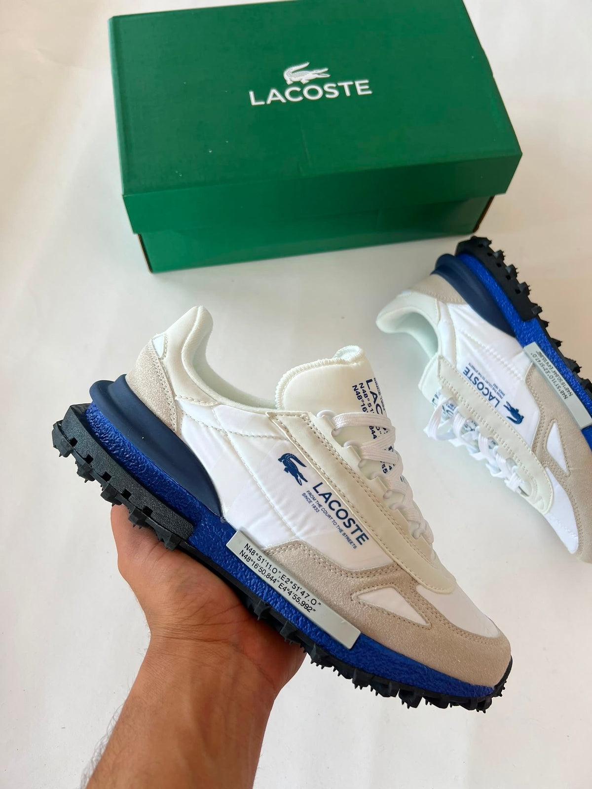 Zapatillas Lacoste Elite Active — Blanco y azul