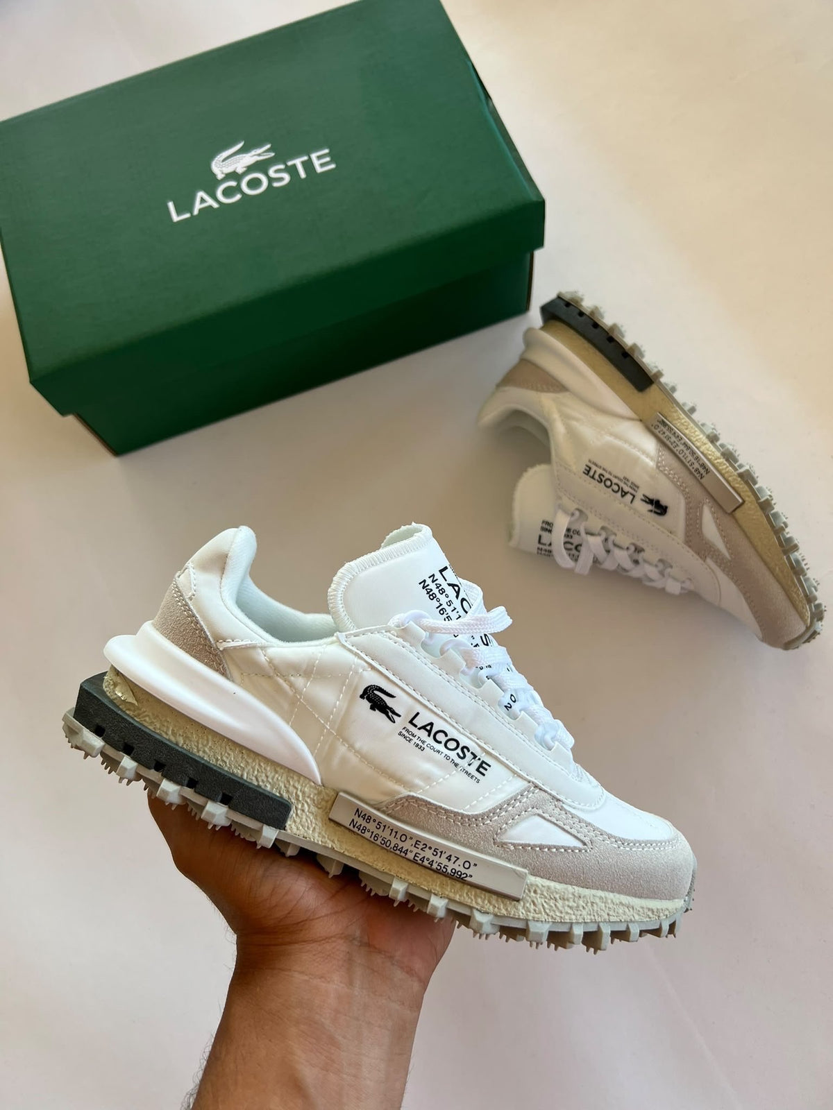 Zapatillas Lacoste Elite Active — Blanco y beige