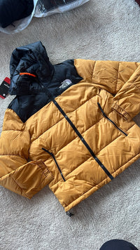 Plumífero con capucha The North Face — Mostaza y negro