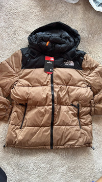 Plumífero con capucha The North Face — Marrón claro y negro