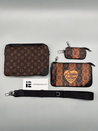 Set 3 piezas con bandolera Louis Vuitton — Marrón