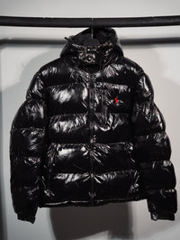 Plumífero brillante Polo Ralph Lauren con capucha — Negro