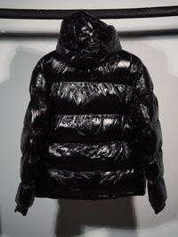 Plumífero brillante Polo Ralph Lauren con capucha — Negro