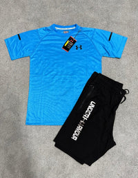 Conjunto Under Armour camiseta y pantalón corto — Azul y negro