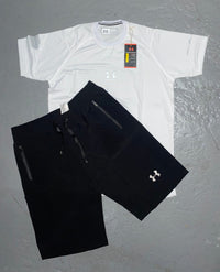 Conjunto camiseta y pantalón corto Under Armour — Blanco y negro